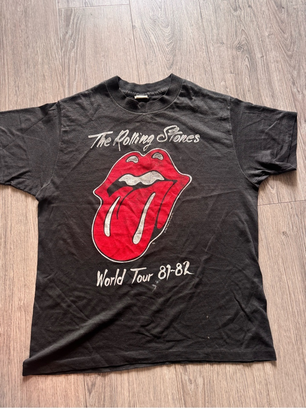 The Rolling Stones World Tour 1981-82 Black Vintage T-Shirt (55)